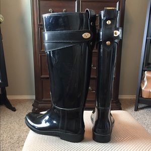 Coach Black Rain Boots